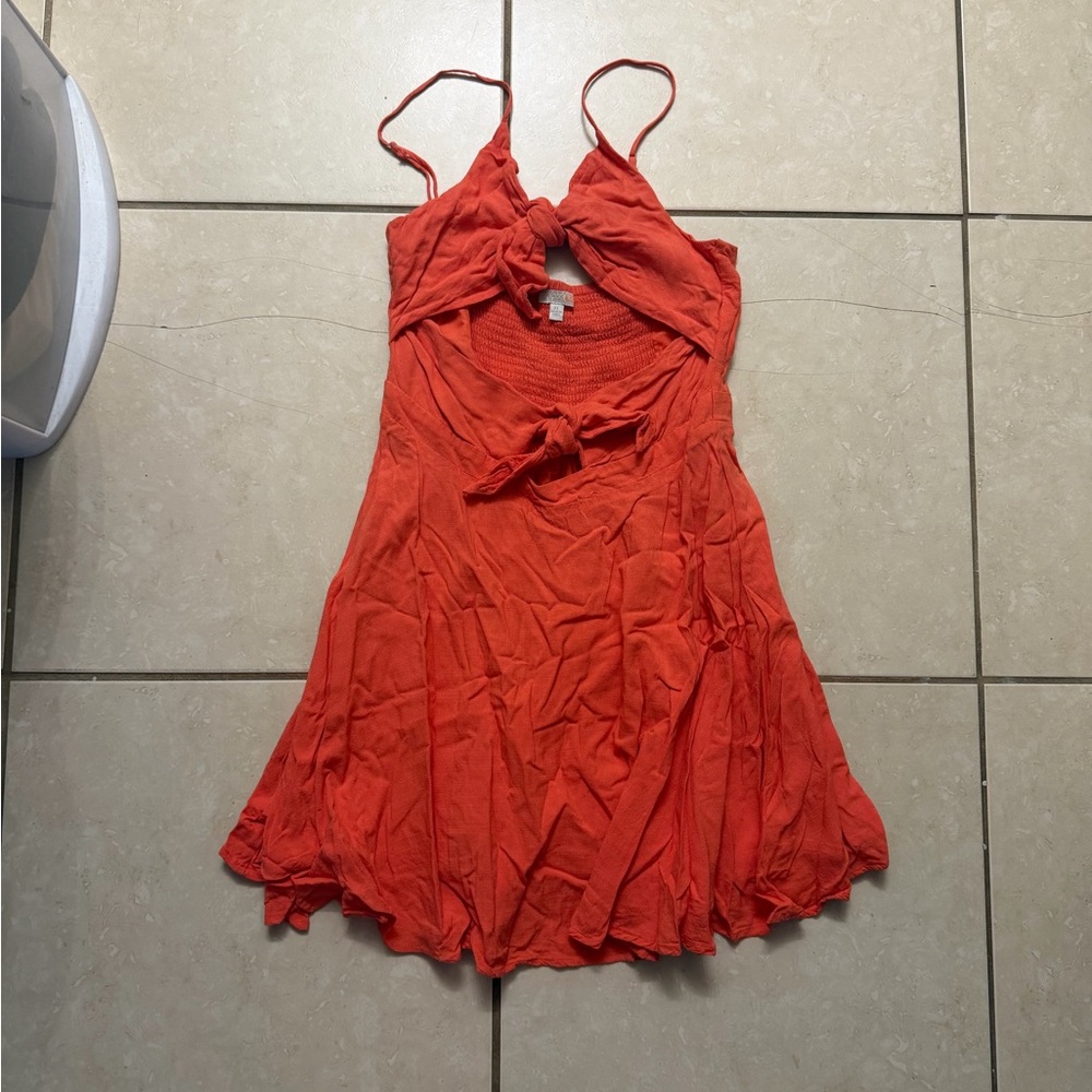 Vibrant Orange Sleeveless Dress